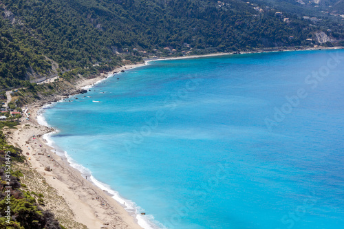 Amazing Seascape of Kokkinos Vrachos Beach with blue waters, Lefkada, Ionian Islands, Greece © Stoyan Haytov