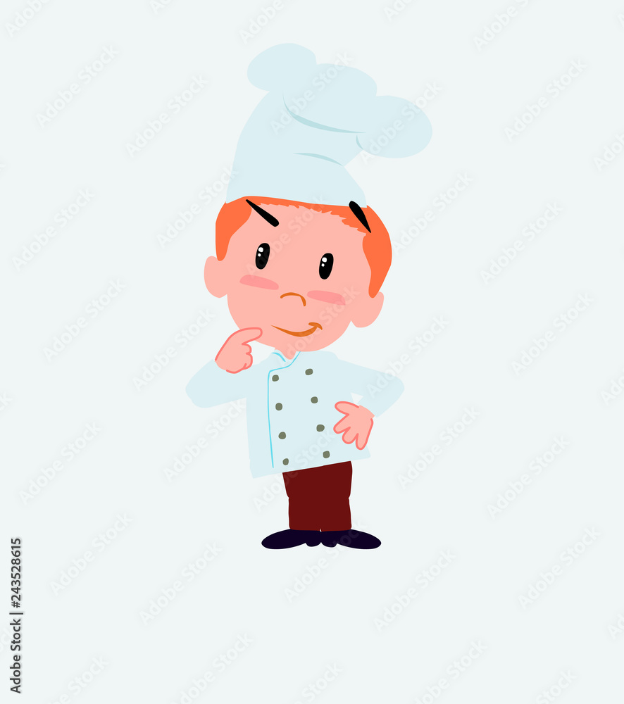 Chef thoughtful and happy. Chef thoughtful and happy.