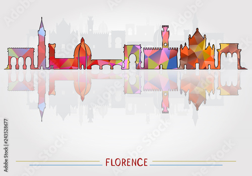 Florence City background with cityscape silhouette