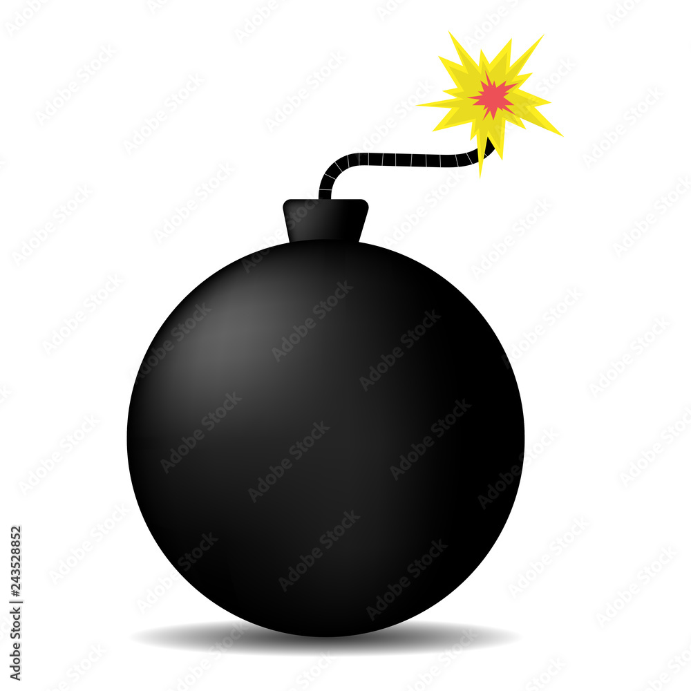 big round bomb, black powerful. sparkling wick. big round bomb, black powerful. sparkling wick.