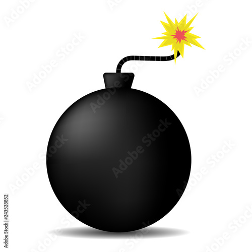big round bomb, black powerful. sparkling wick.