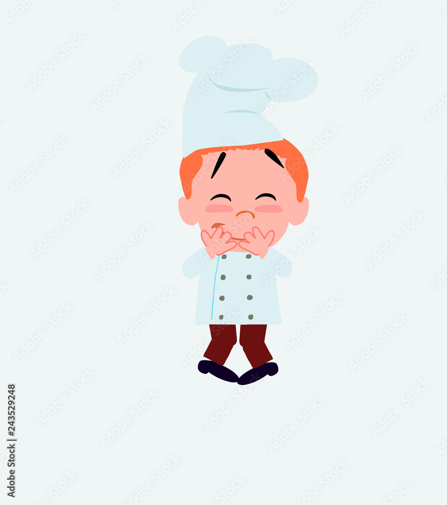 Chef trying to contain the laughter. Chef trying to contain the laughter.