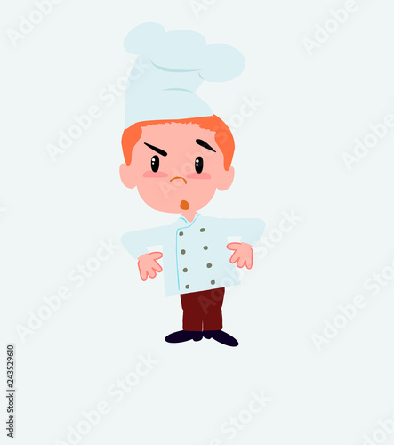 Chef with an expression of unpleasant surprise.