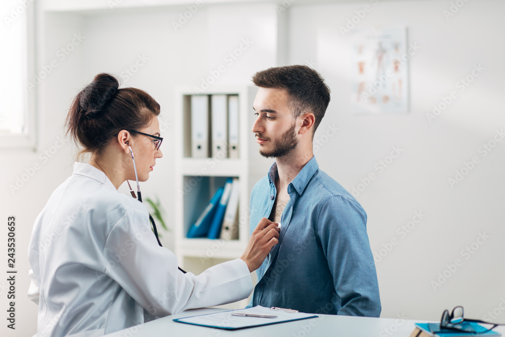 Patient getting a Chest Check Up at the Hospital Patient getting a Chest Check Up at the Hospital