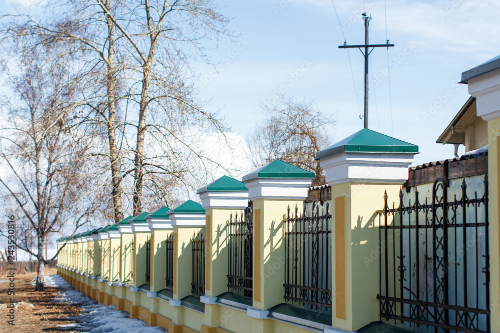 stone fence at the orthodox church