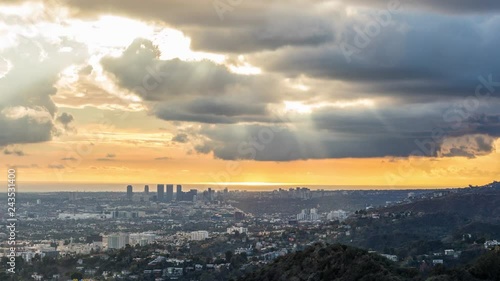 Century City, Santa Monica and Pacific Ocean Golden Hour Cloudscape Timelapse
