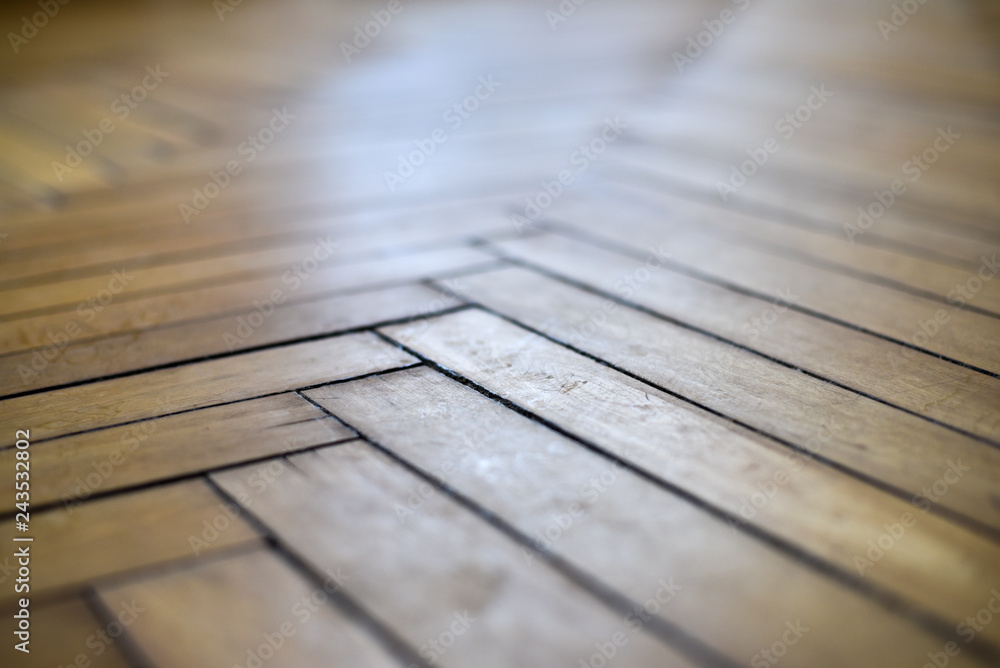 Antique parquet made of oak wood. Antique parquet made of oak wood.