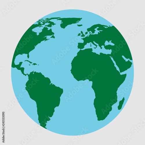 planet Earth icon. Flat planet Earth icon. Flat design