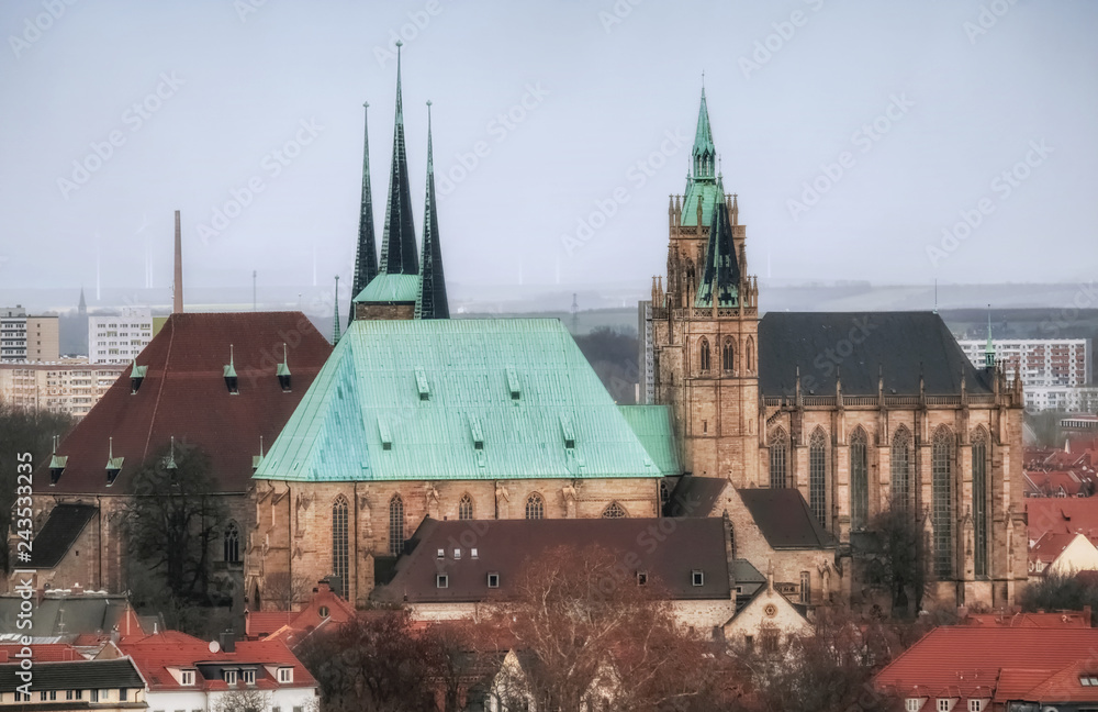 Fototapeta premium Dom und Severikirche Erfurt