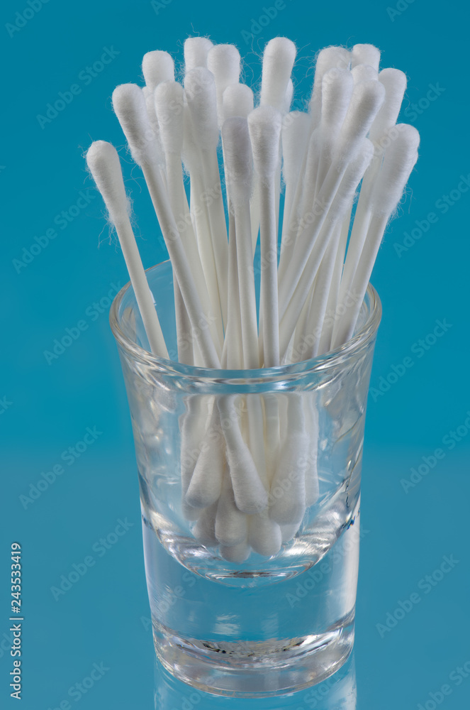 Closeup of a bunch of cotton swabs Closeup of a bunch of cotton swabs