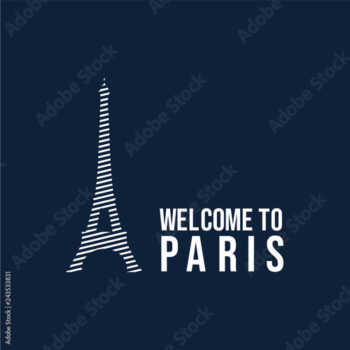 Welcome to Paris Logo Vector Template Design Illustration
