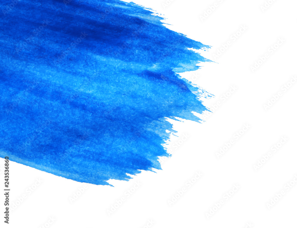 Abstract brushstroke of blue paint isolated on white. Space for text Abstract brushstroke of blue paint isolated on white. Space for text
