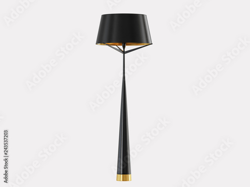 Floor lamp on a white background 3d rendering