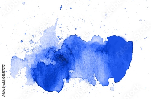 Colorful abstract watercolor texture stain with splashes and spatters. Modern creative watercolor background for trendy design.