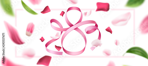 Vector 8 of march eight silk ribbon number