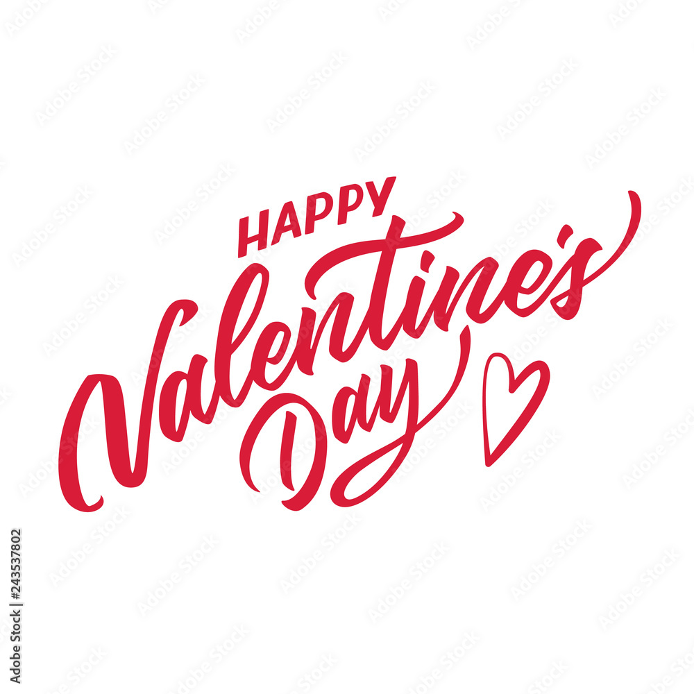 Vector happy valentines day hand drawn lettering Vector happy valentines day hand drawn lettering
