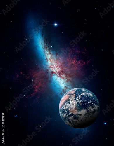 Fototapeta Naklejka Na Ścianę i Meble -  Planets of the solar system against the background of a galaxy in space. Elements of this image furnished by NASA.