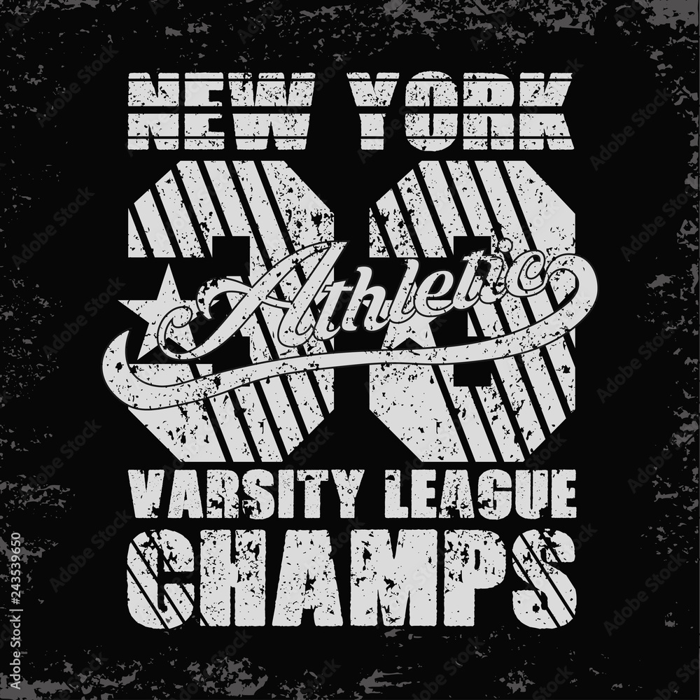 Naklejka premium New York typography, design graphic, t-shirt printing man NYC
