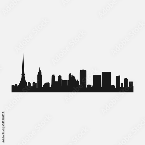 silhouette of the city Tokyo  the famous city of