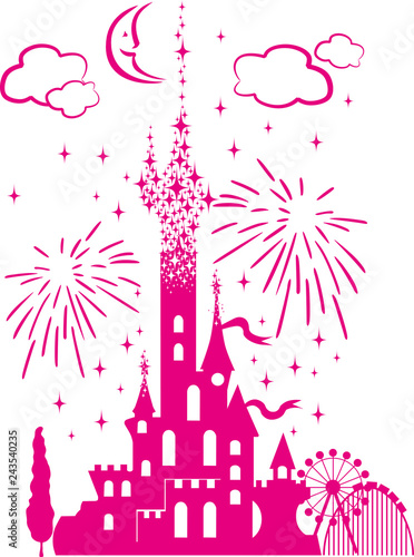 Canvas Print childrens fairytale entertainment castle icon