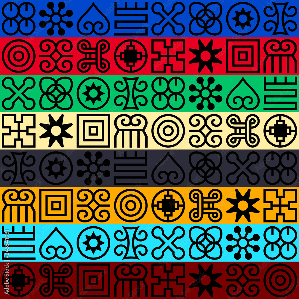Seamless African Adinkra pattern Stock Vector Adobe Stock