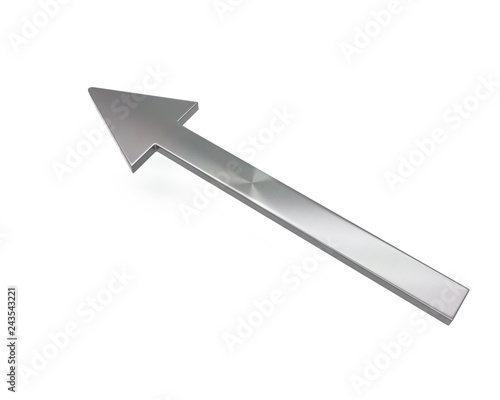 3d brushed metal arrow icon