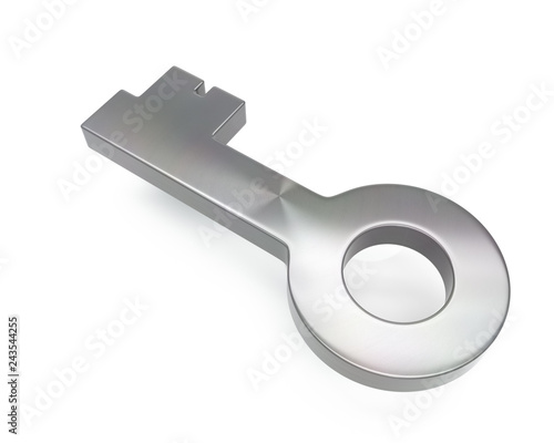 3d brushed metal key icon