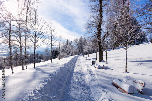 Beautiful winter landscape and road to nowhere © Roman's portfolio