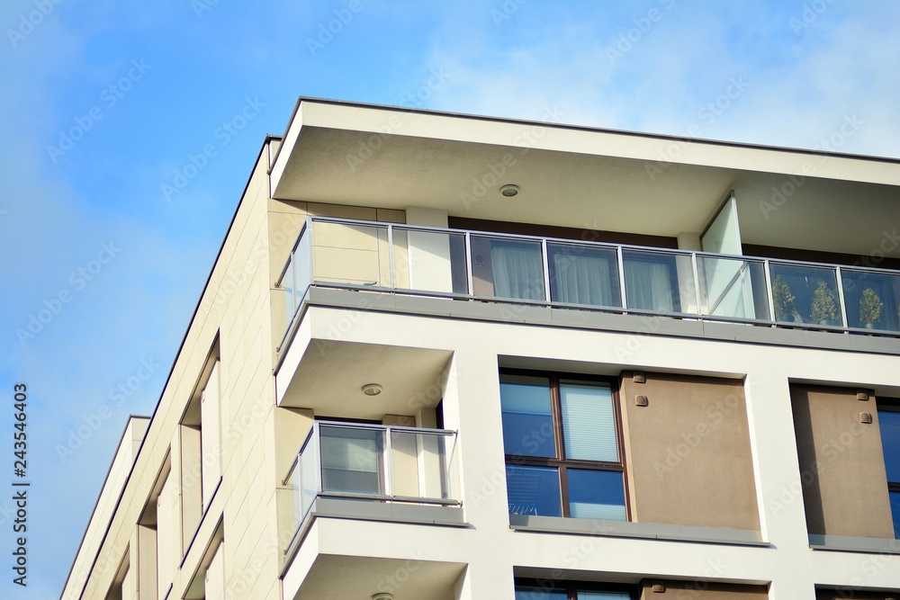 Abstract fragment of contemporary architecture. Residential modern building Abstract fragment of contemporary architecture. Residential modern building