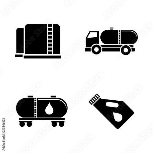 Oil Industry. Simple Related Vector Icons