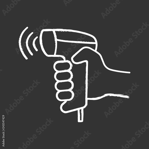Wireless barcode scanning chalk icon