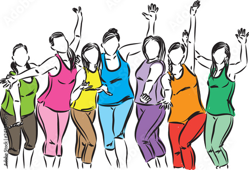 fitness active women vector illustration