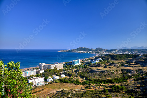 The view from the viewpoint of the mountains and beaches in Greece
