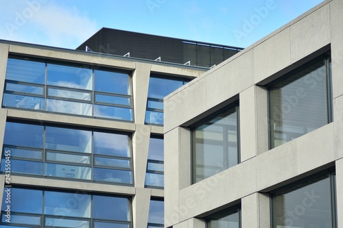 Wallpaper Mural Abstract fragment of modern architecture, walls made of glass and concrete. Torontodigital.ca