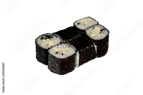 Japanese sushi on a white background with a clipping