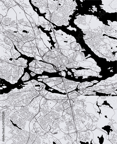 Canvas Print map of the city of Edinburgh, Scotland, United Kingdom