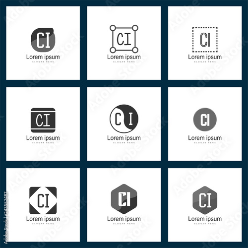 Set of letter logo. Initial CI Logo Template Vector Design