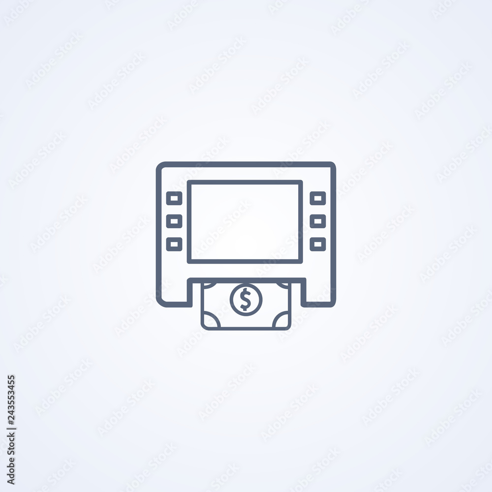 ATM, vector best gray line icon ATM, vector best gray line icon