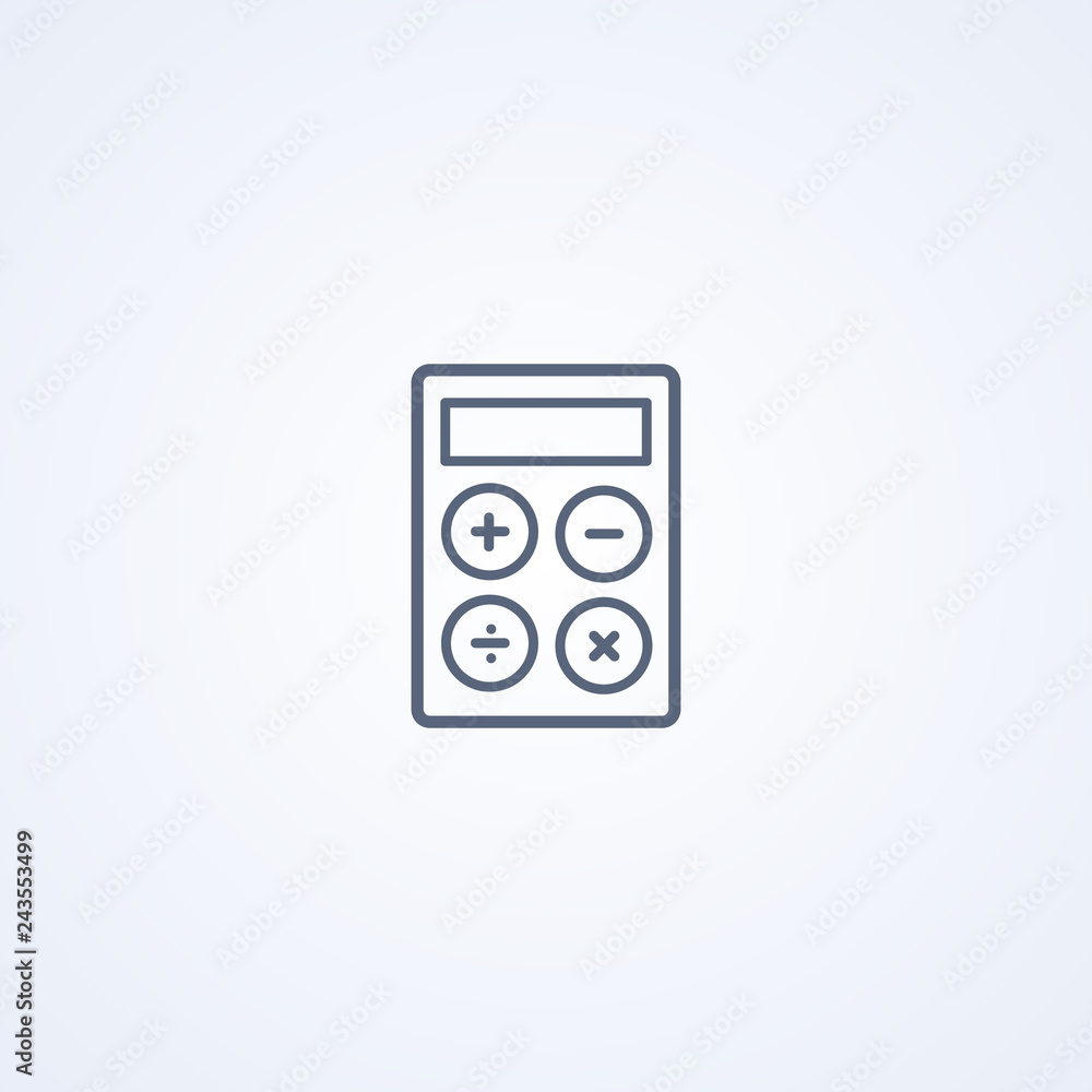 Calculator, vector best gray line icon Calculator, vector best gray line icon