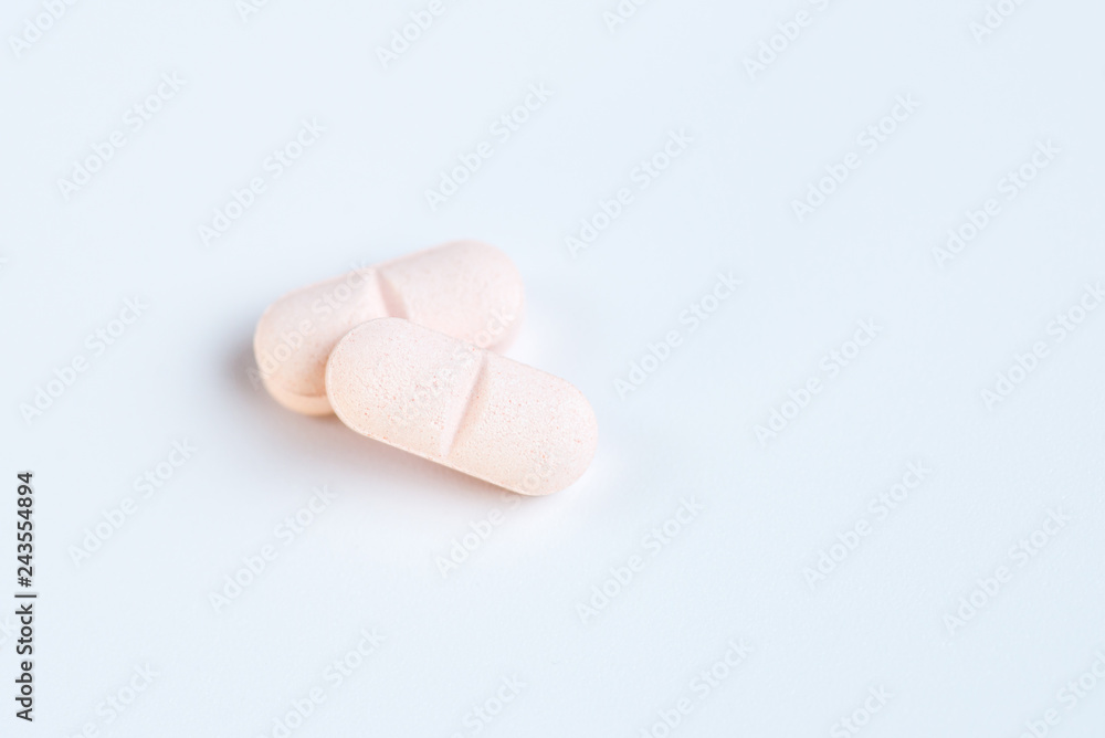 Pills on a white background Pills on a white background