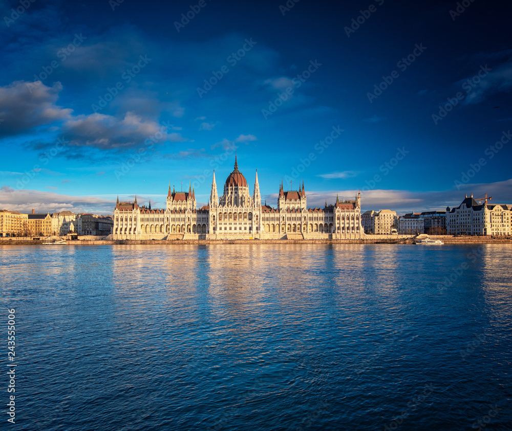 The Hungarian Parliament with river Danube