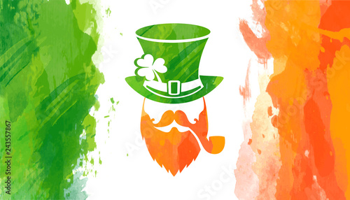 Vector watercolor flag of Ireland for Patricks day