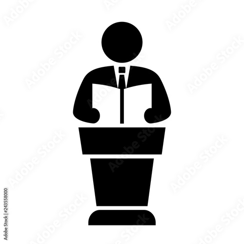 Professor and pulpit vector icon