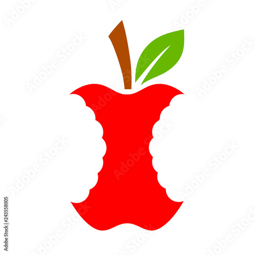 Apple stump vector icon