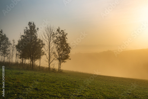 Sunrise over fields