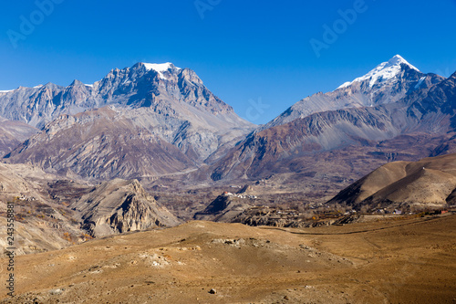 View on the Jharkot village in lower Mustang, Nepal