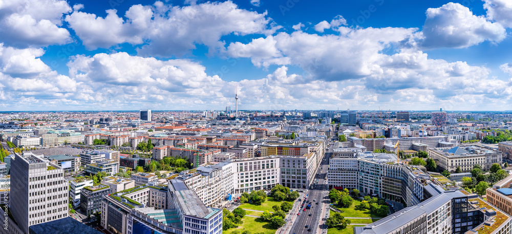 panoramic view at the berlin city center - obrazy, fototapety, plakaty 