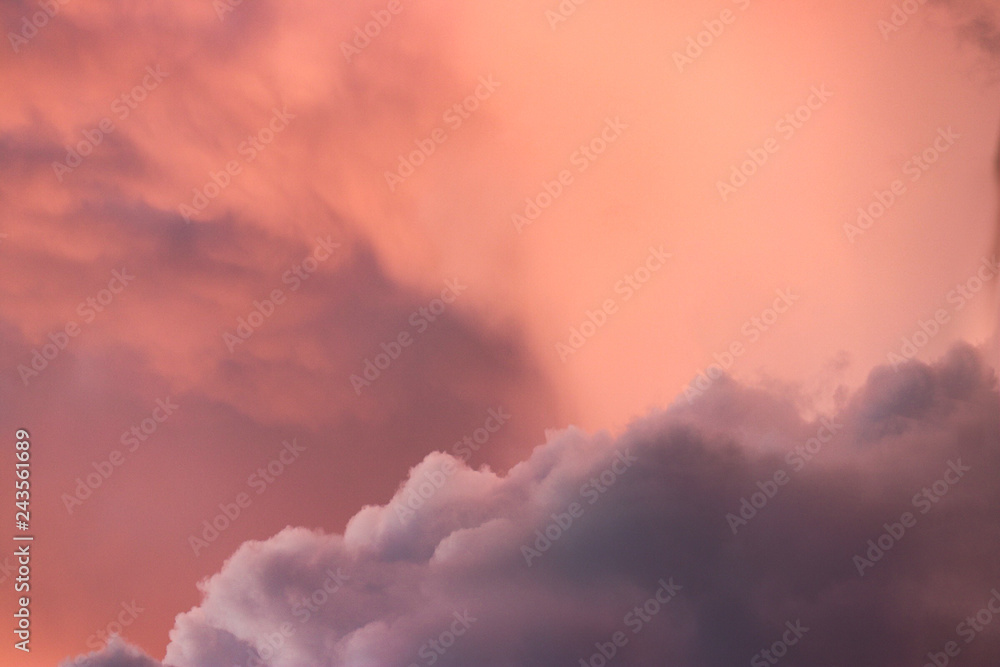Sunset on storm clouds - Pink