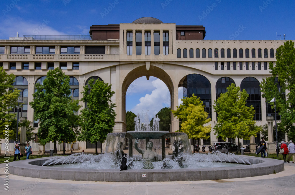 Fototapeta premium Place de Thessalie, Montpellier, France.