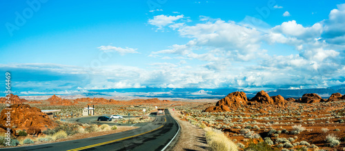 The southern entrance to the Valley of Fire State Park